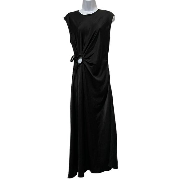 House of Harlow 1960 Revolve Satin Slip Dress Circle Side Cutout Black M… - Picture 6 of 14